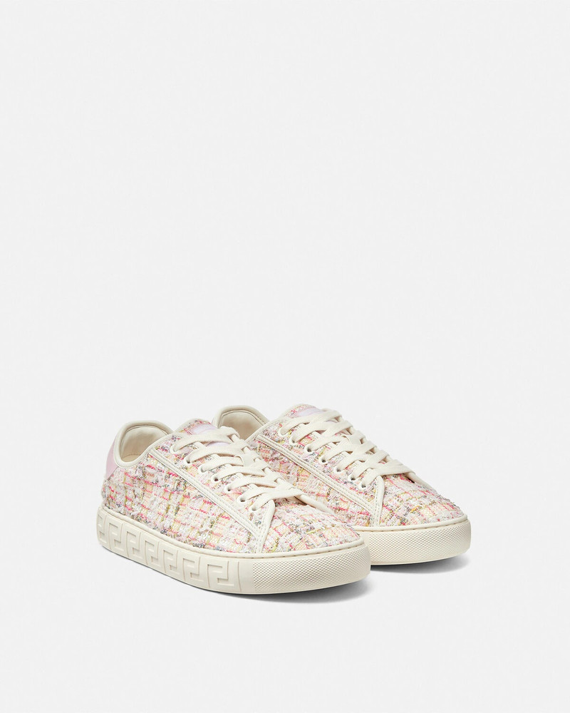 VERSACE Lurex Tweed Greca Sneakers outlook