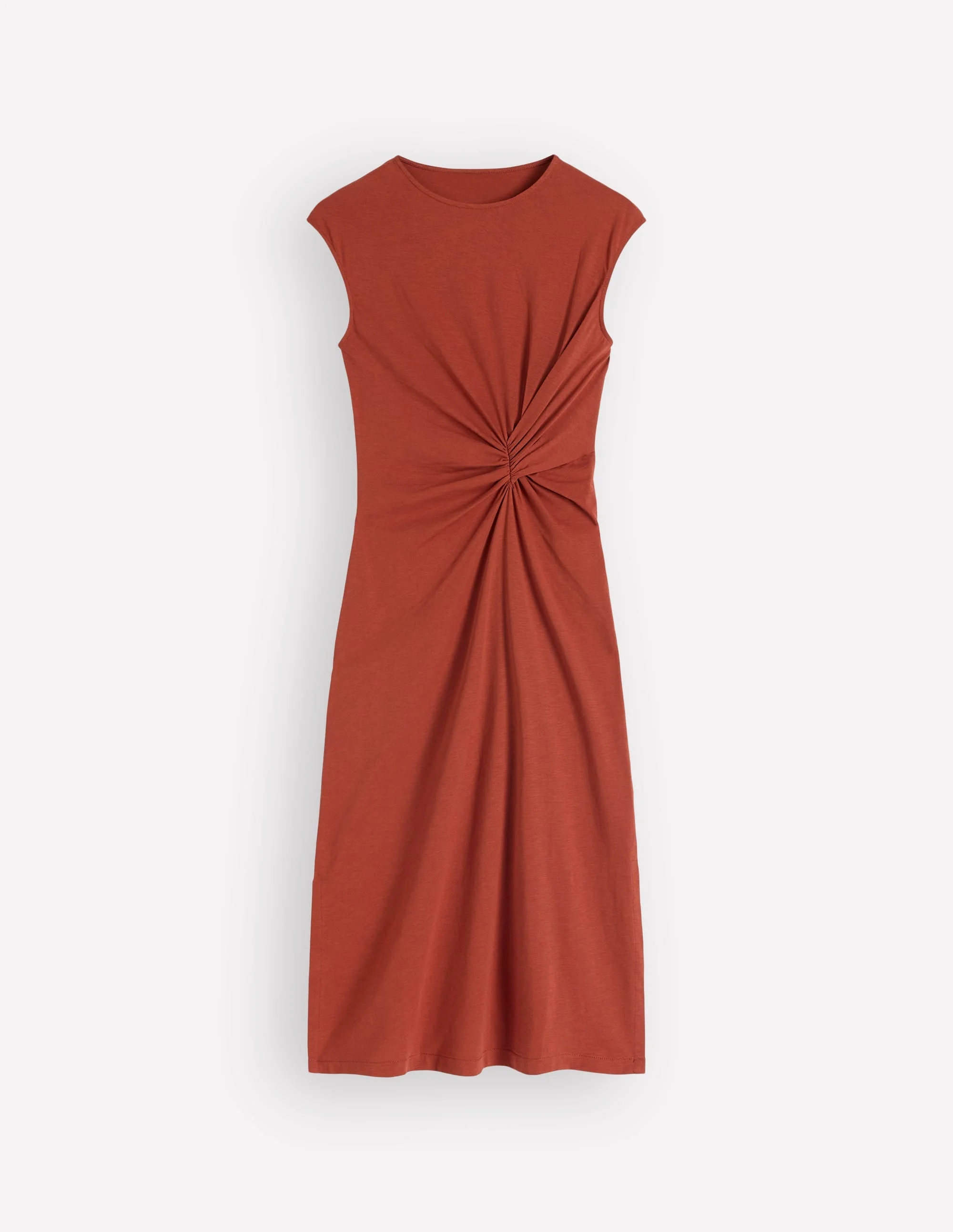 Delilah Twist Midi Dress-Burnt Orange - 1