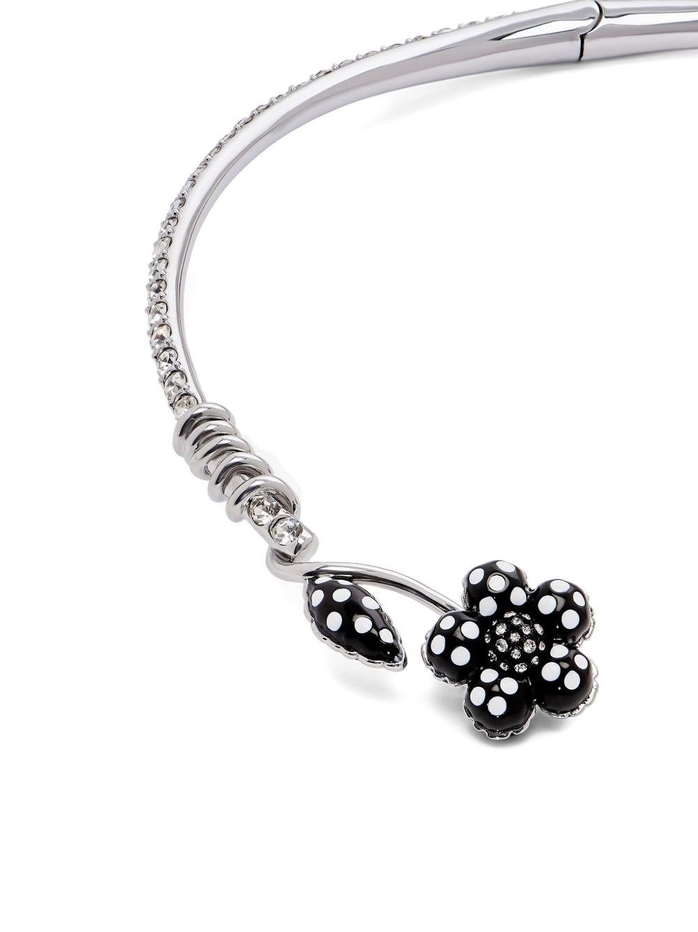 crystal-embellished flower necklace - 4