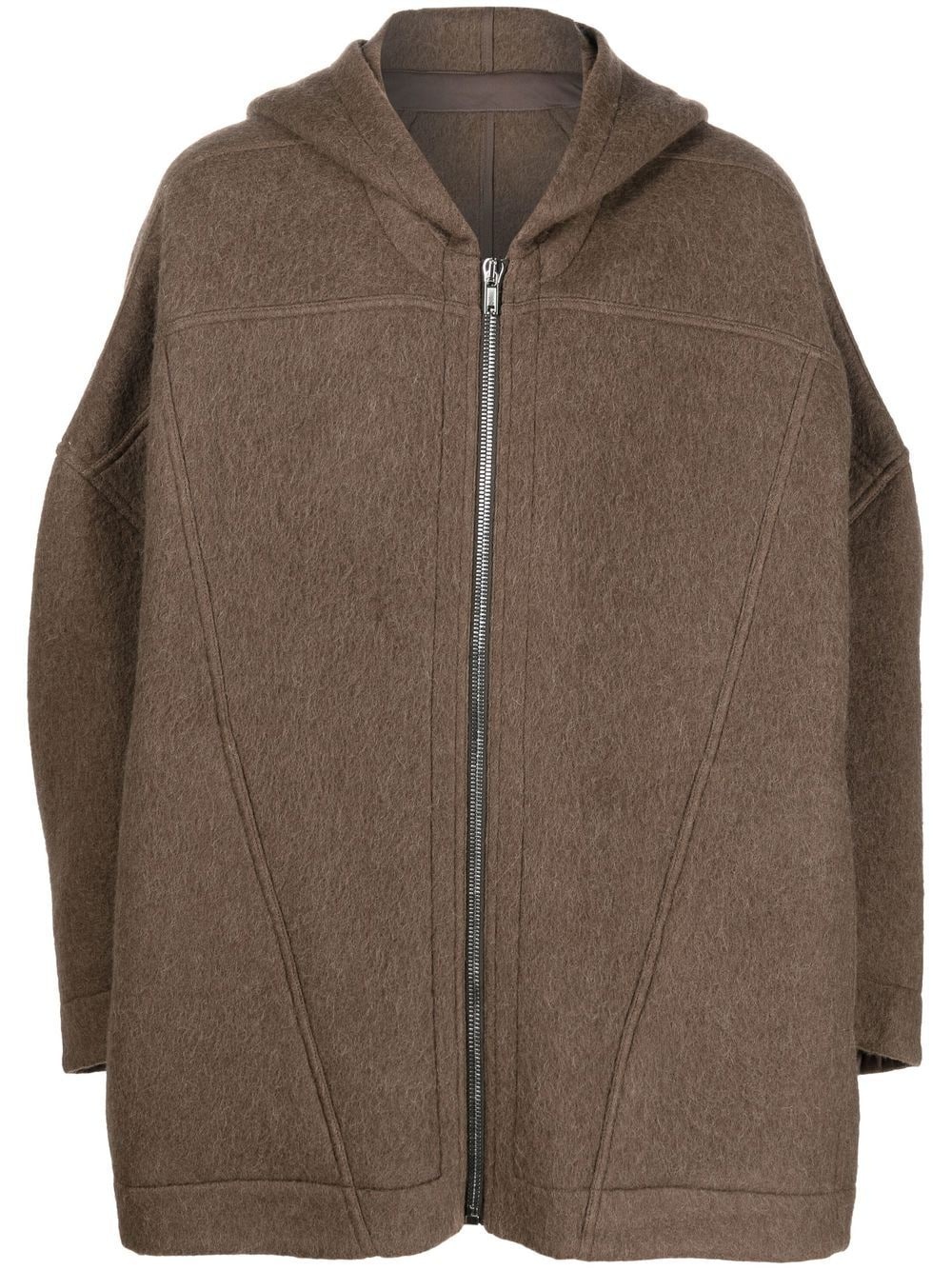 alpaca-wool hooded coat - 1