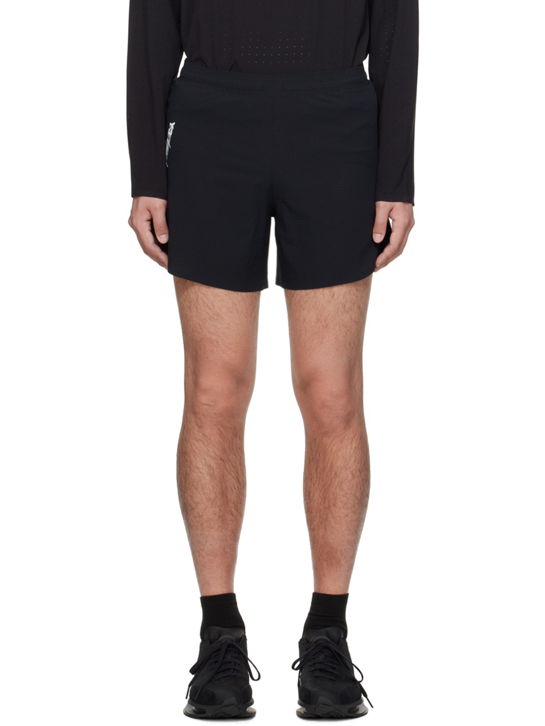 Black Printed Shorts - 1