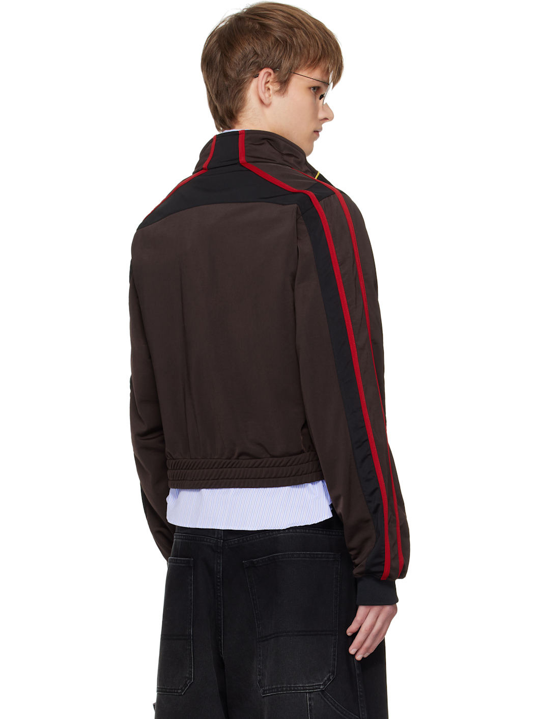 Brown Shrunken Track Jacket - 3
