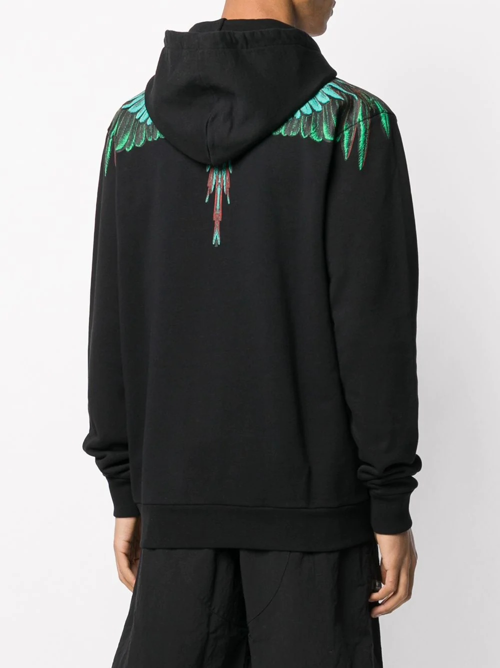 wings print zipped hoodie - 4