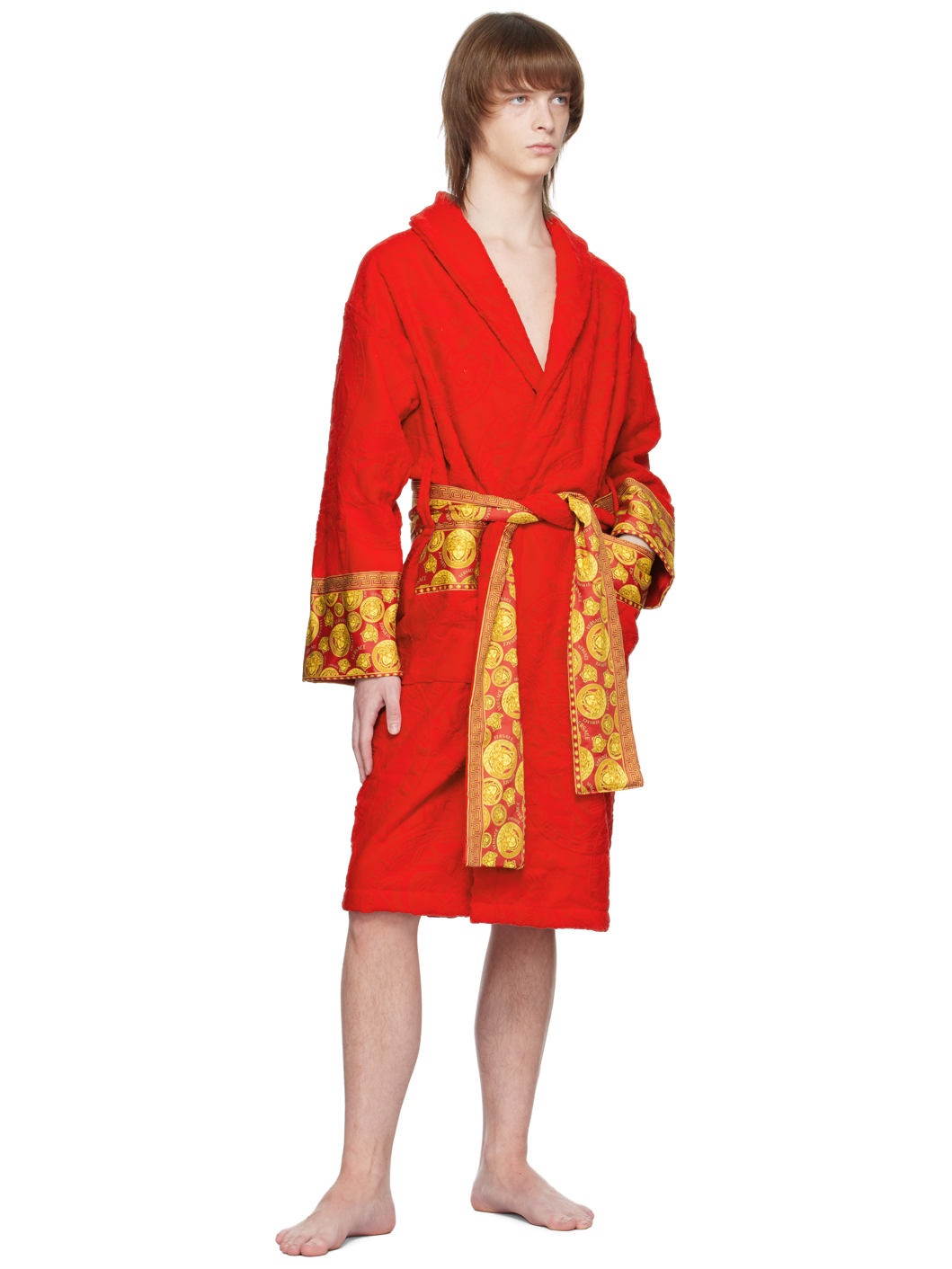 Red Barocco Bath Robe - 4