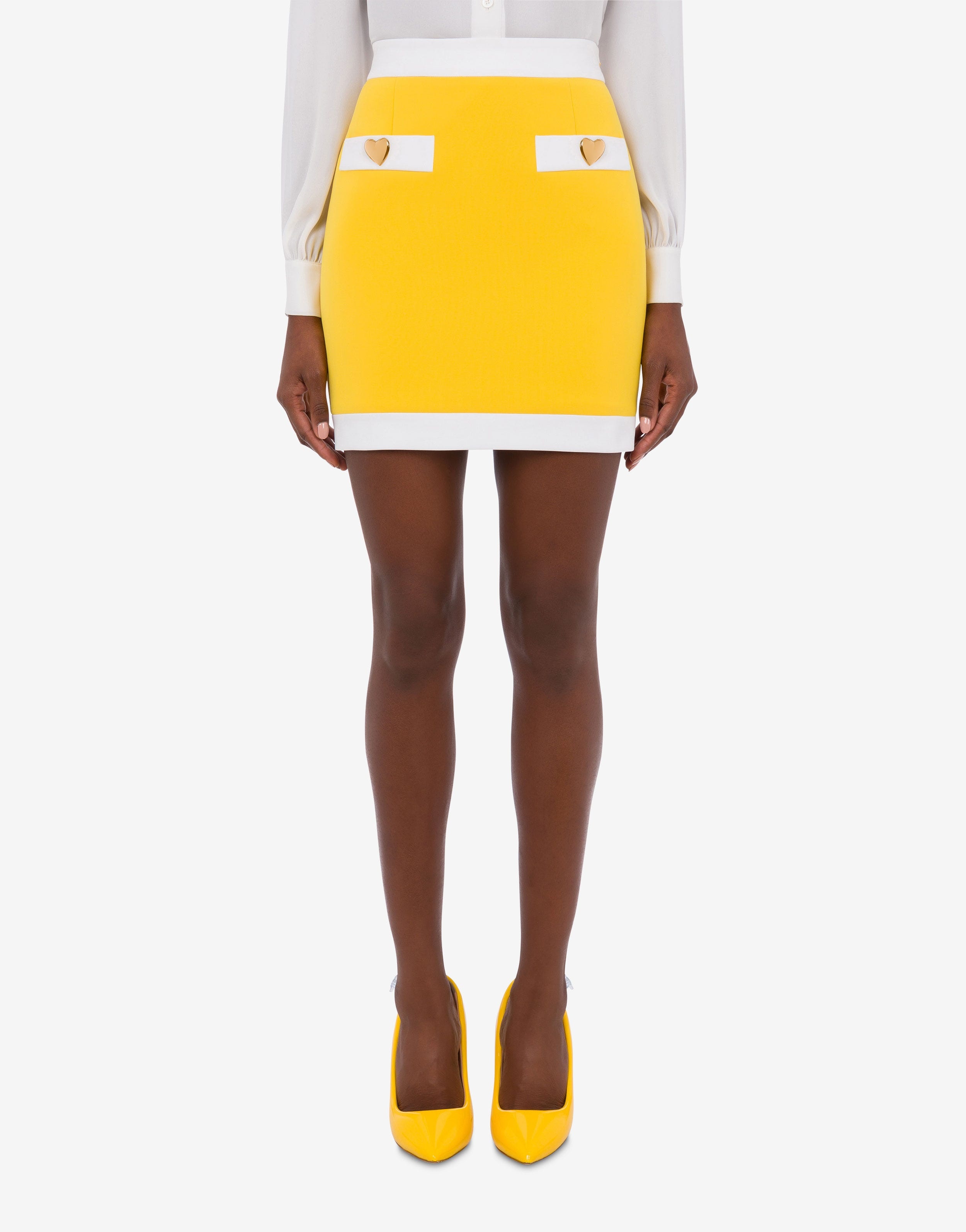 HEART BUTTONS CRÊPE MINI SKIRT - 2