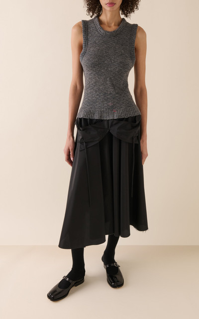 Maison Margiela Deconstructed-Waist Nylon Midi Skirt black outlook