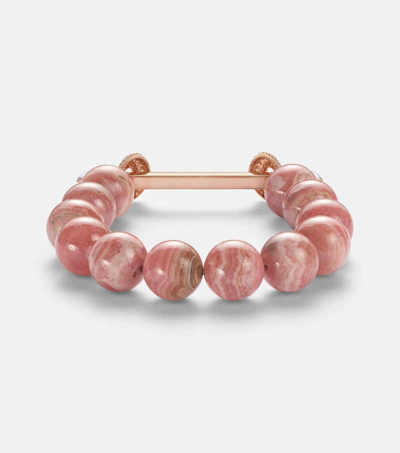 Chakra 18kt rose gold beaded bracelet with gemstones 4