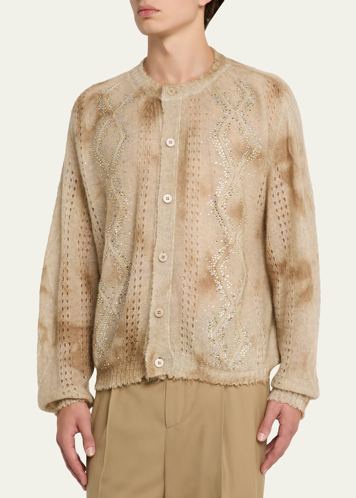Men's Dusty Cardigan with Swarovski Accents - 4