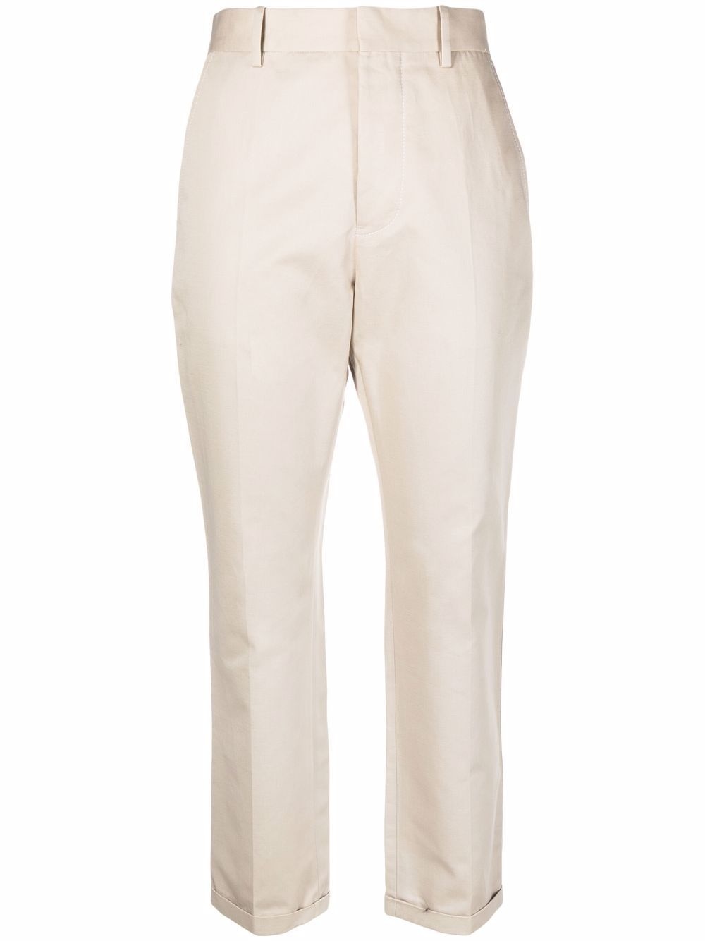 cropped straight-leg trousers - 1