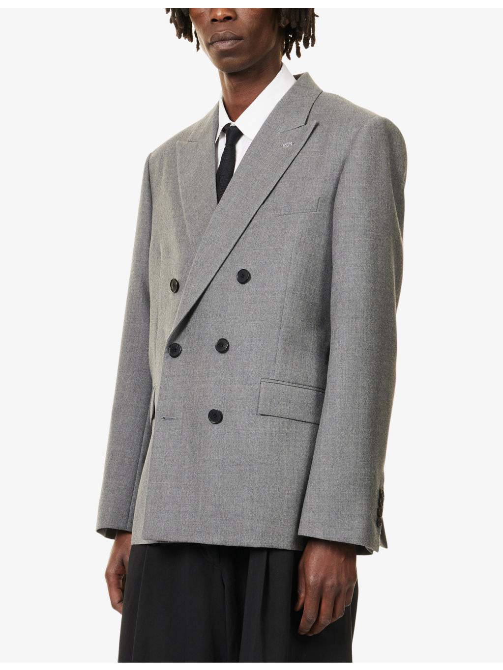Peak-Lapels Regular-Fit Wool Blazer - 3
