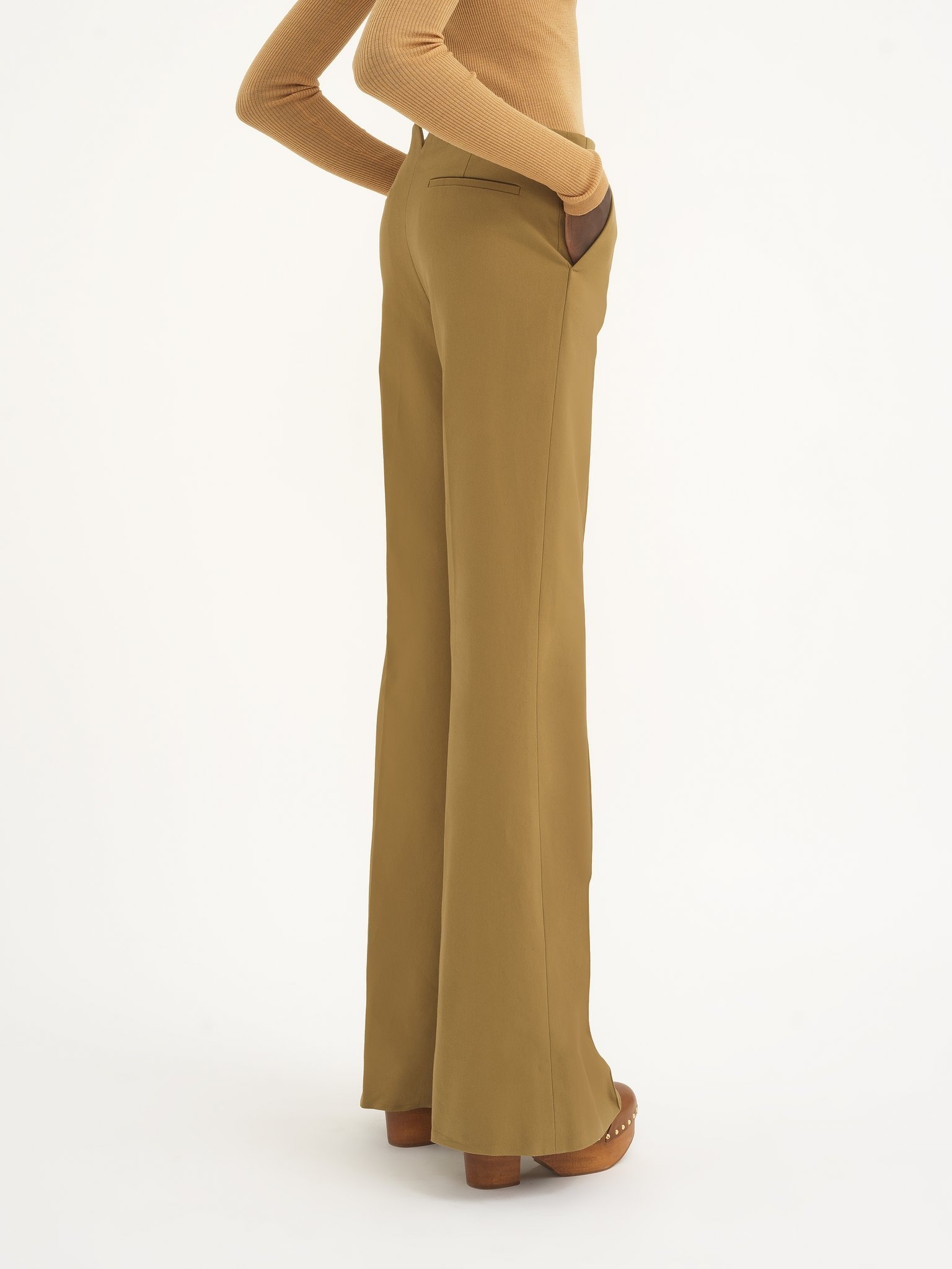 FLARE PANTS IN COTTON DRILL - 6
