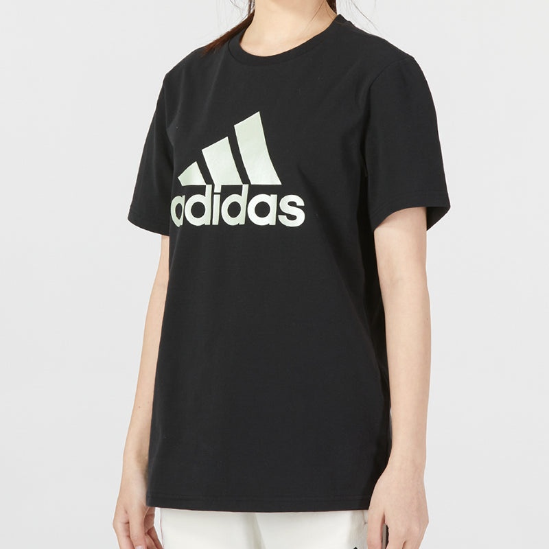 (WMNS) adidas Must Haves Badge of Sport T-Shirt Asia Sizing 'Black White' HY2876 - 5