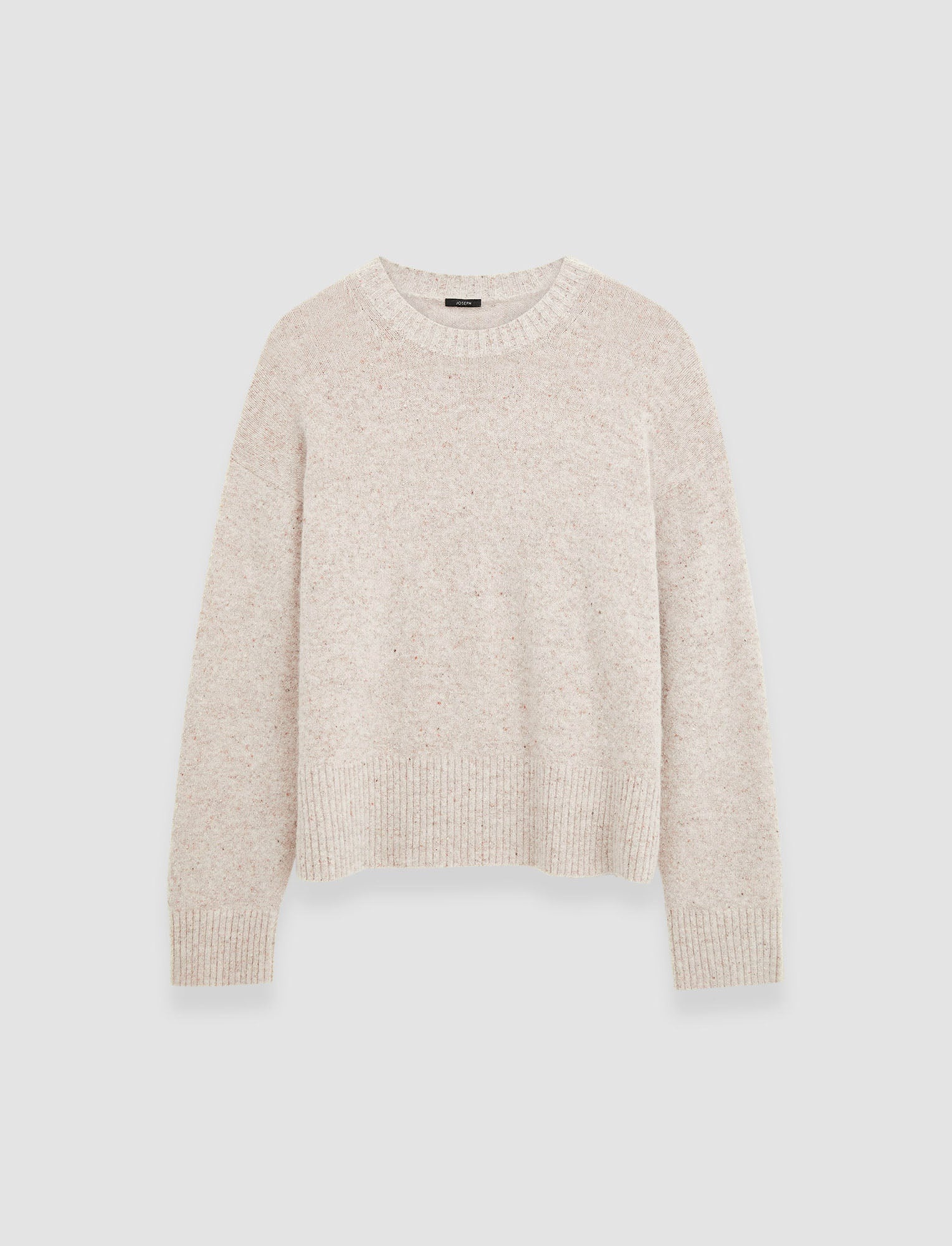 Alpaca Tweed Knit Round Neck Jumper - 1