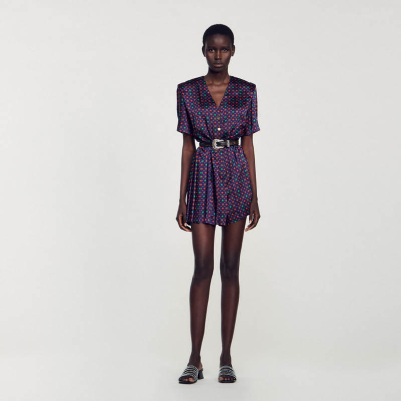 Sandro PRINTED SATIN PLAYSUIT outlook