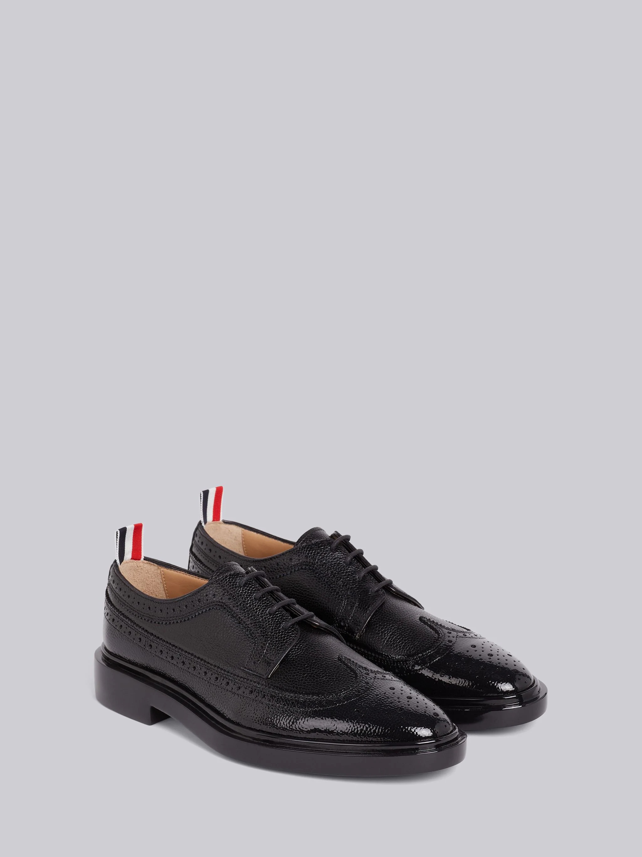 Black Pebbled Calfskin Dipped Longwing Brogue - 3