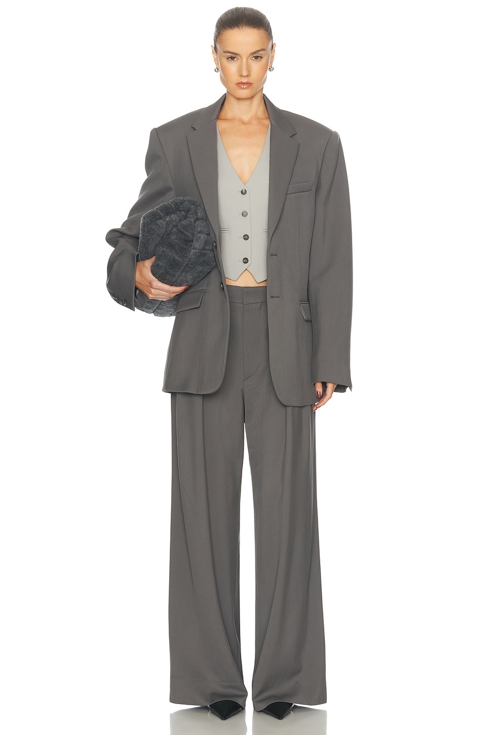 Oversize Single Breasted Blazer - 5