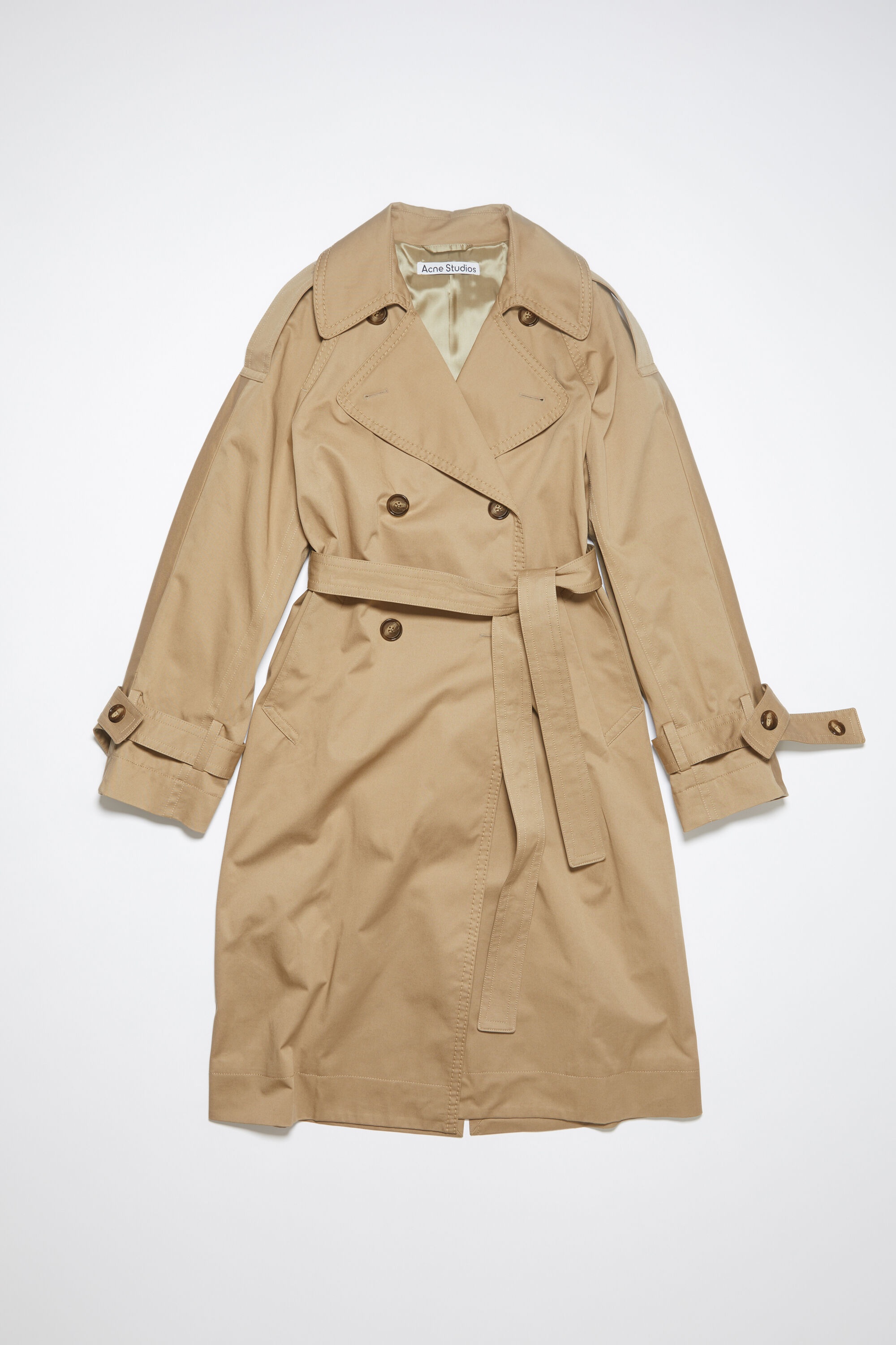 Double-breasted trench coat - Cold beige - 1