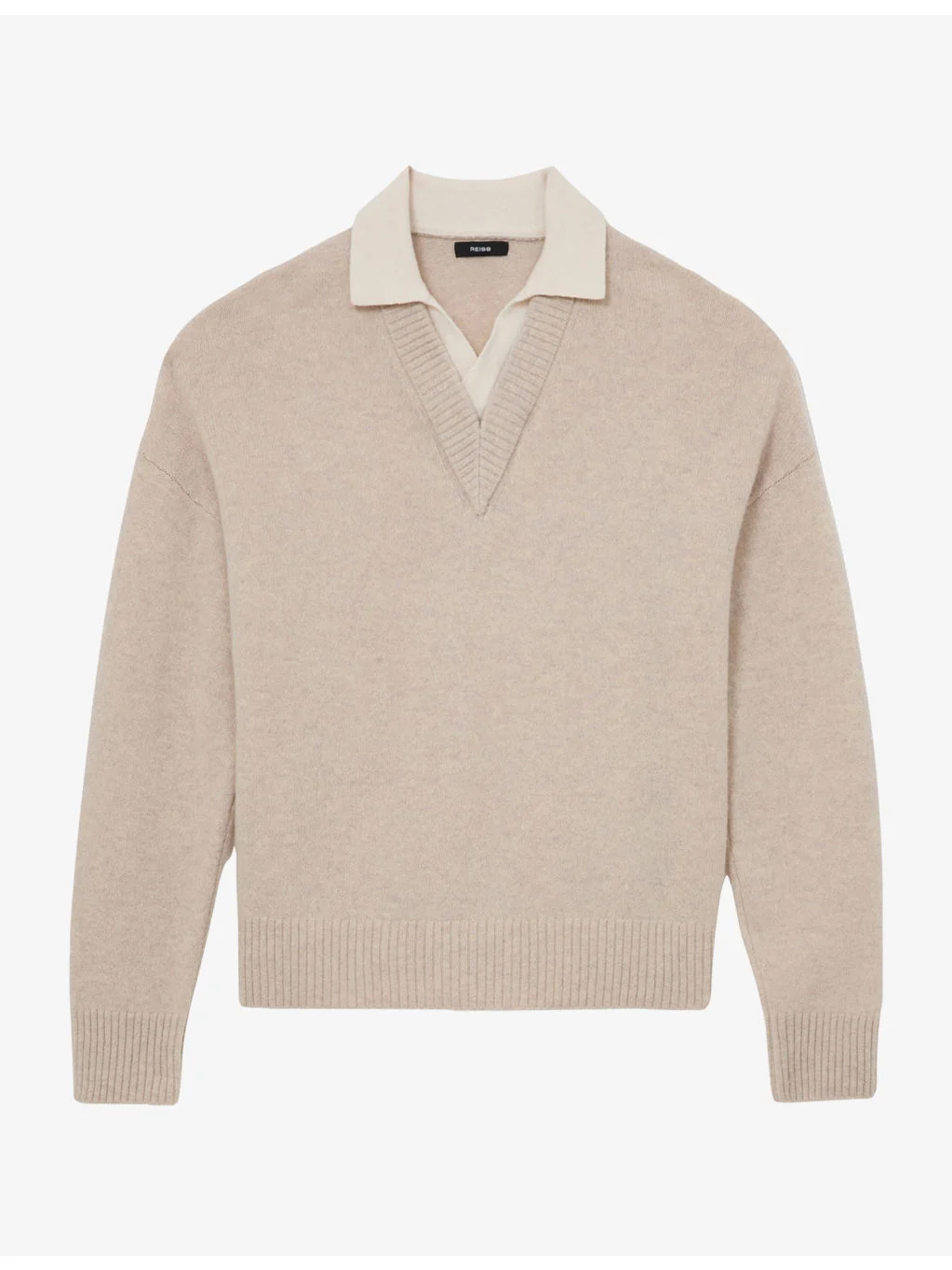 Corey Contrast-Collar Wool Jumper - 1