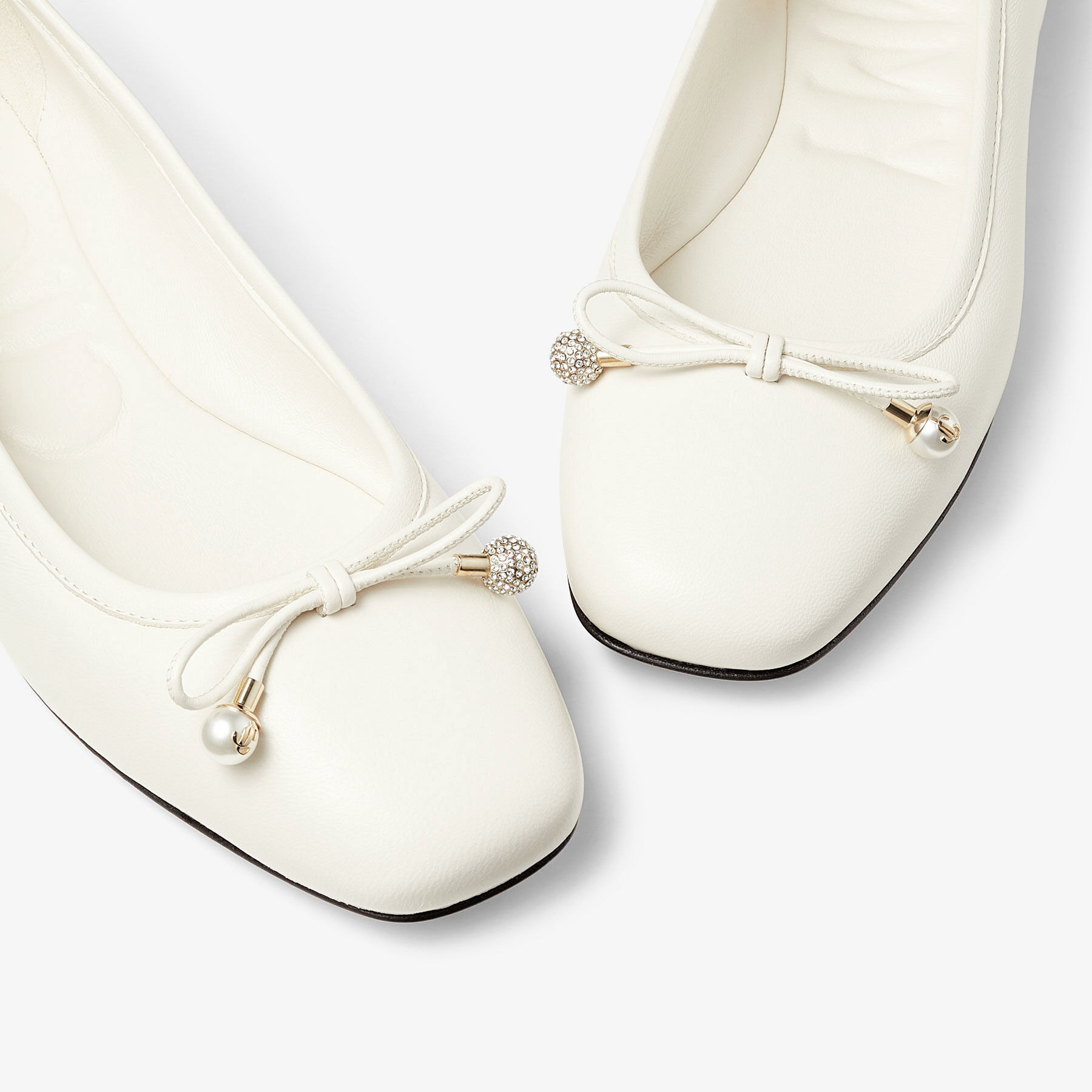 Elme Flat
Latte Nappa Leather Flats with Pearl Embellishment - 3