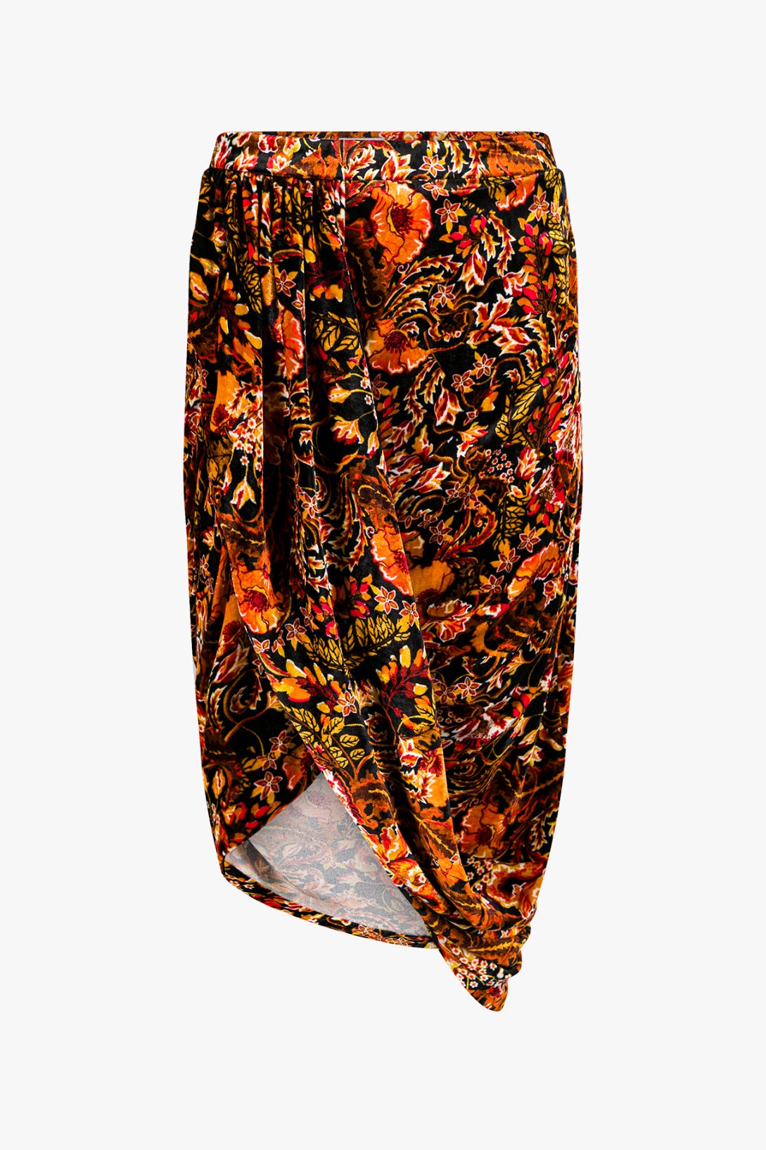 PRINTED DRAPED SKIRT - 1