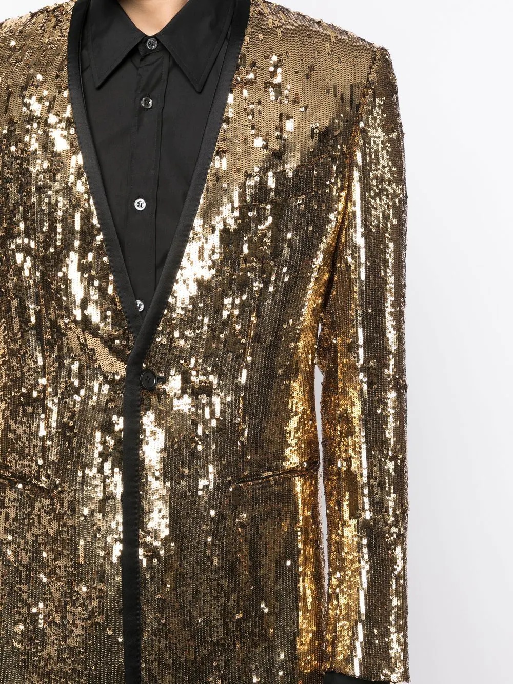 sequin-embellished single-breasted blazer - 5