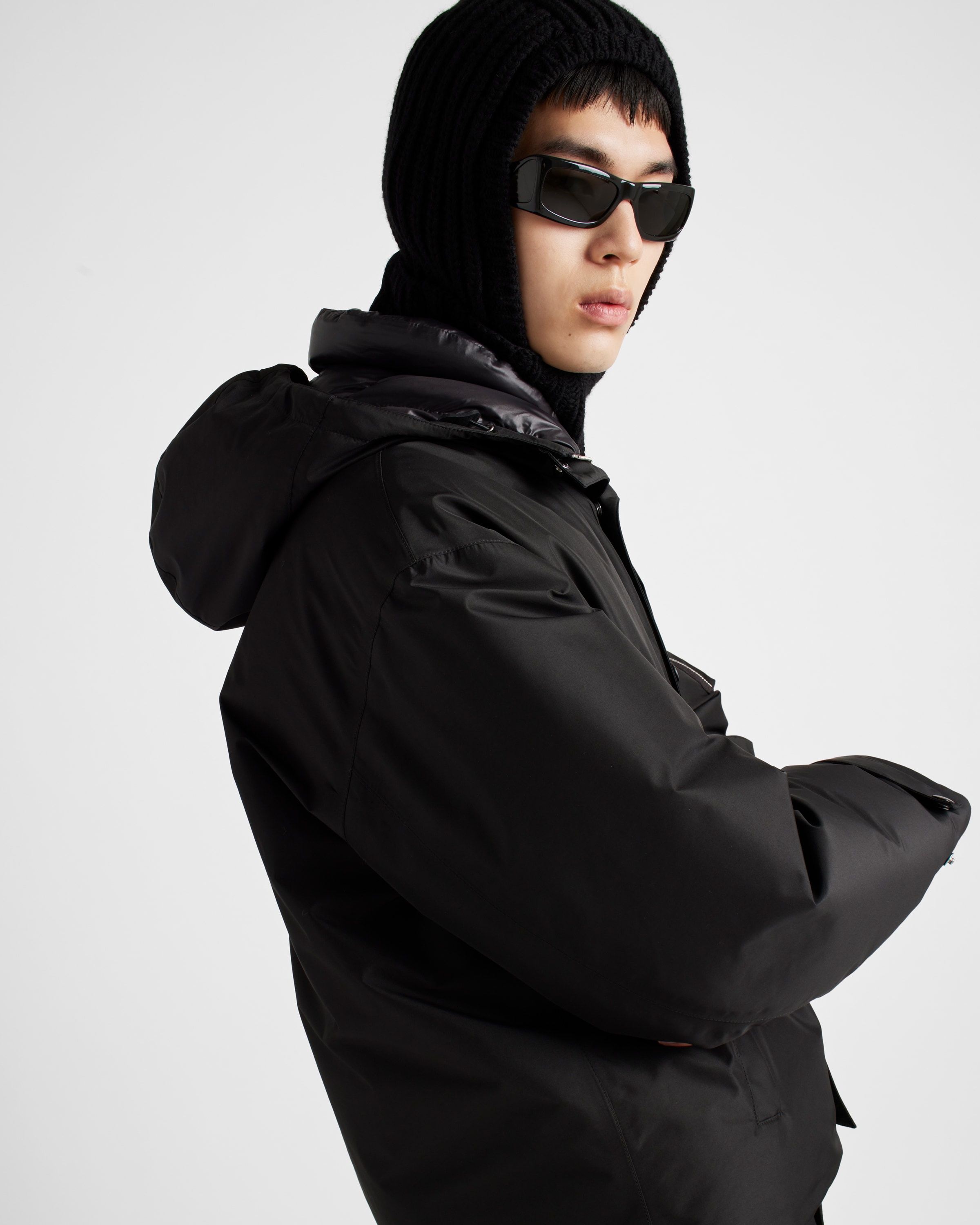 Technical fabric down jacket with hood - 6
