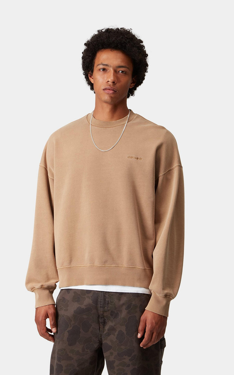 CARHARTT WIP BENTON SWEATSHIRT GARMENT DYED PEANUT 3