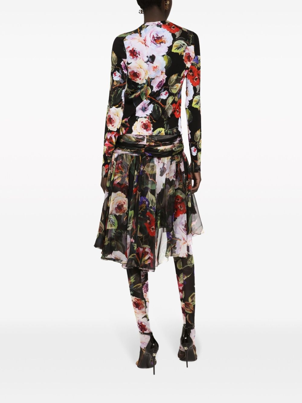 floral-print silk cardigan - 4
