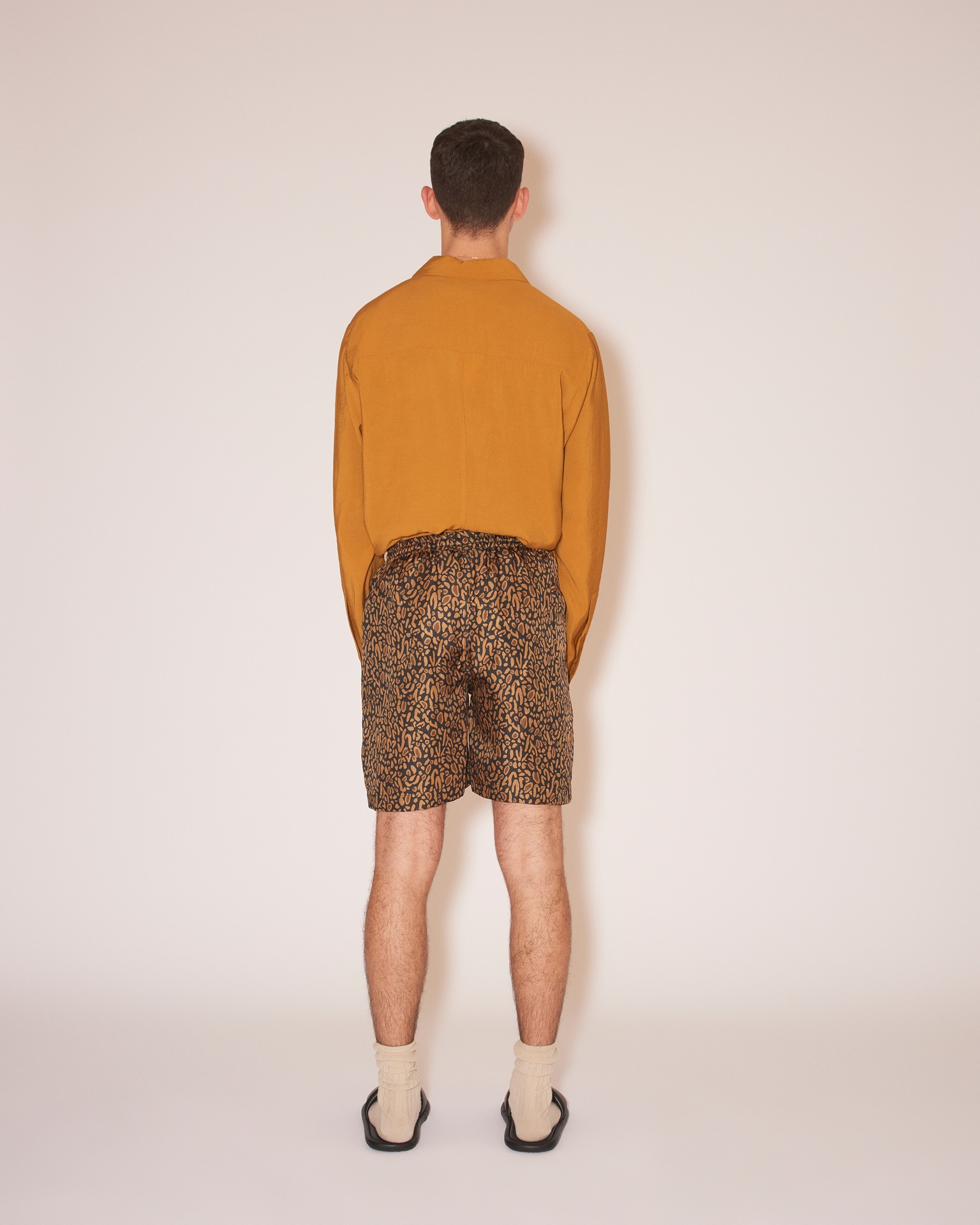 DOXXI - Twill silk shorts - Brown Ocelot - 4