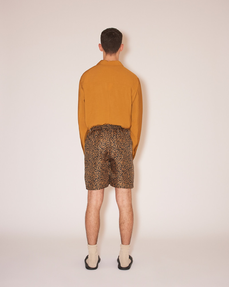 DOXXI - Twill silk shorts - Brown Ocelot 4