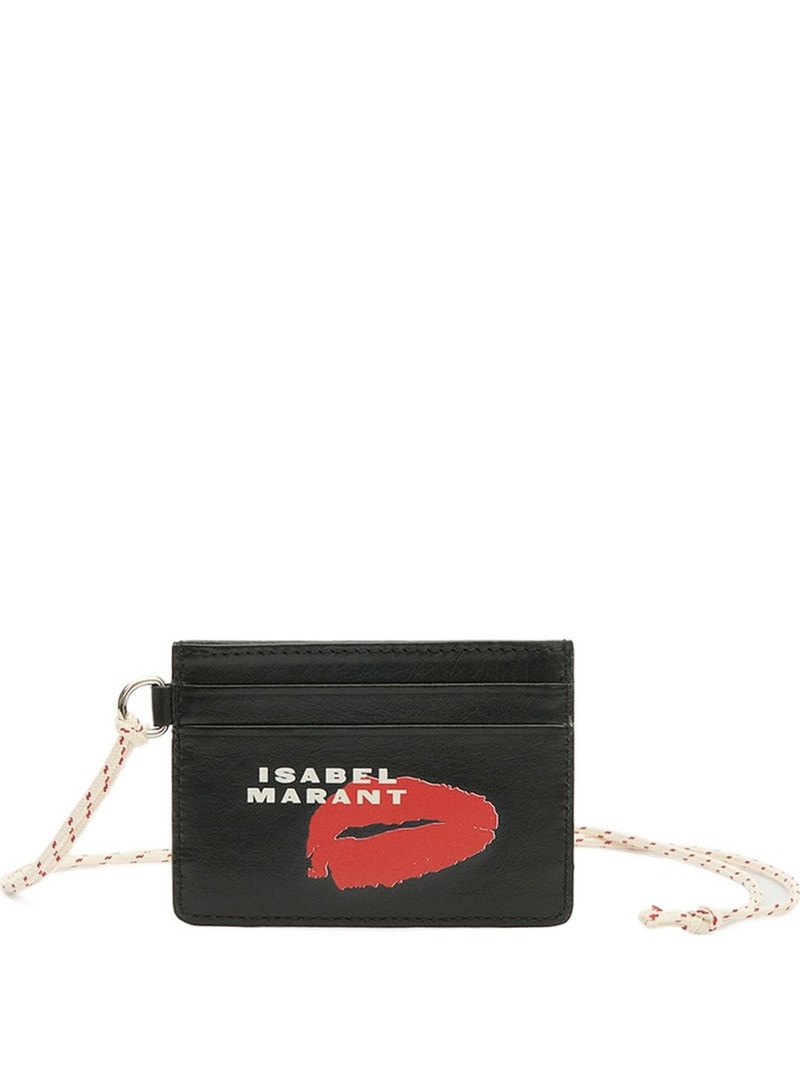 logo-detail leather card holder 1