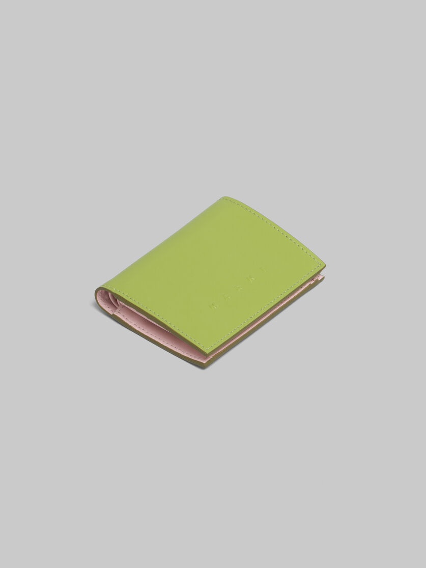 GREEN LEATHER BIFOLD WALLET WITH RAISED MARNI LOGO - 5
