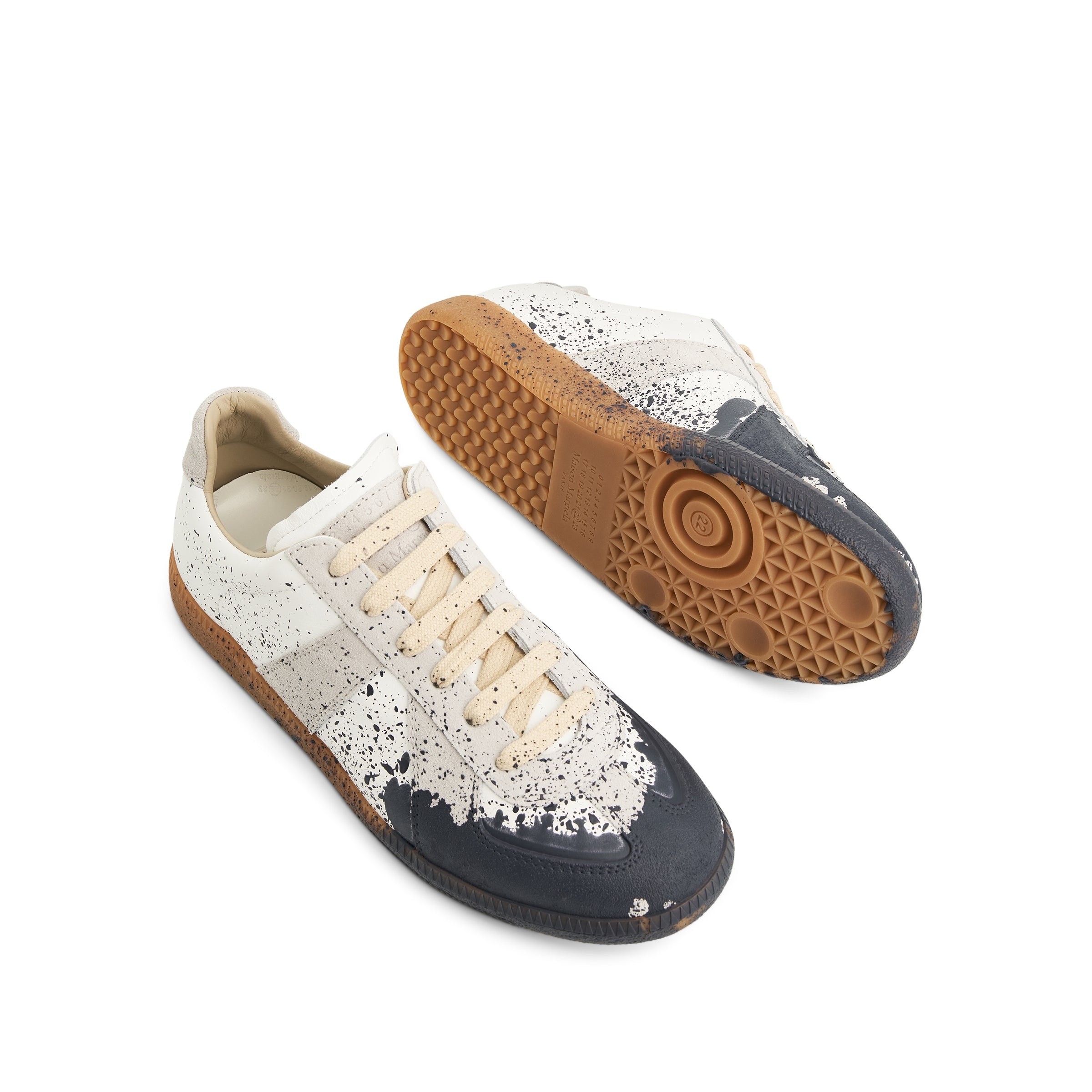 Replica Paint Drop Sneaker in White/Pewter - 4