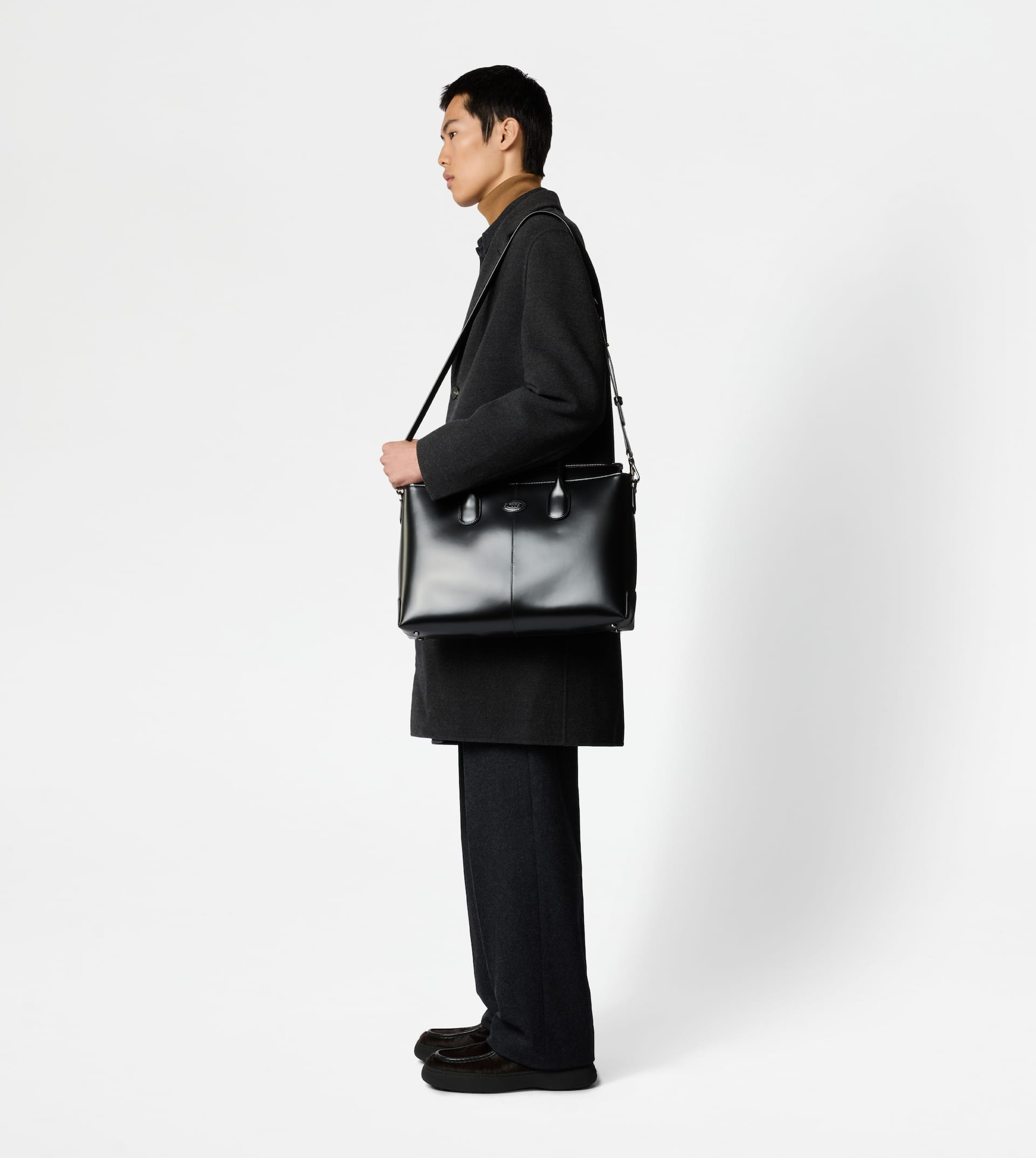 TOD'S DI BAG BRIEFCASE IN LEATHER MEDIUM - BLACK - 9