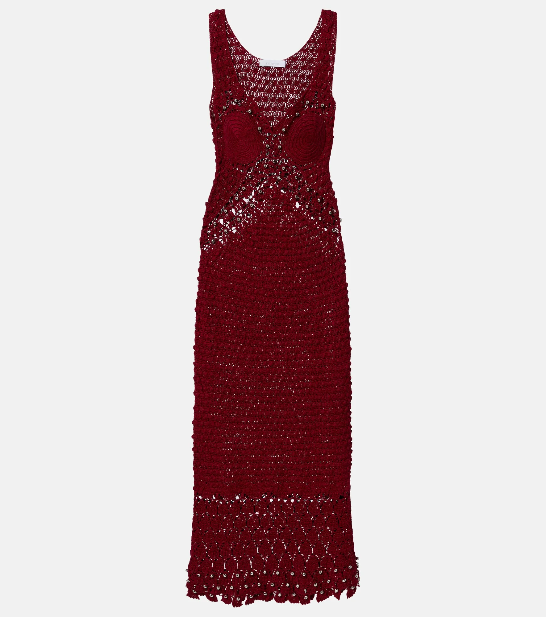 Embellished crochet cotton midi dress - 1