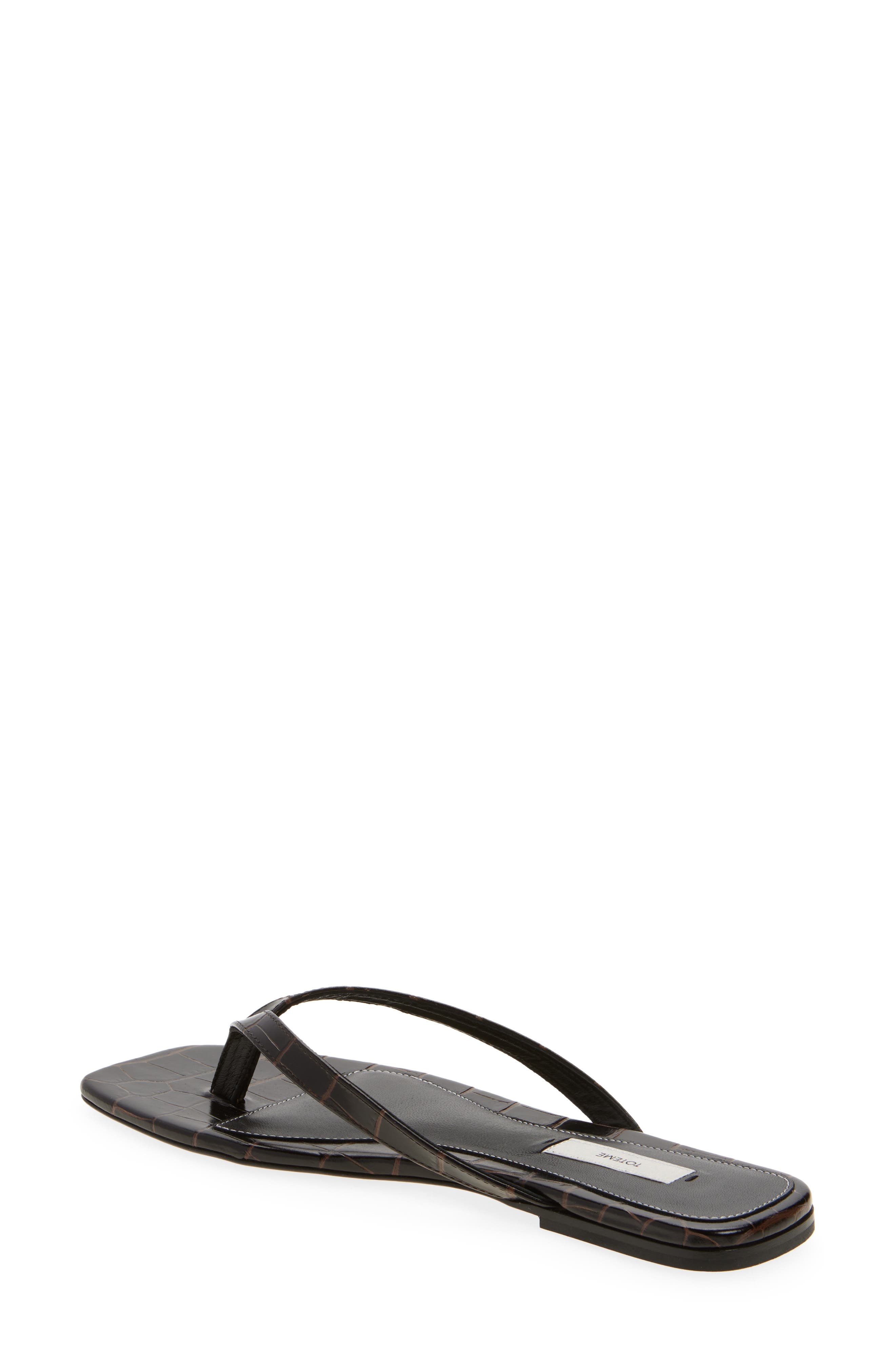 TOTEME Croc Embossed Flip Flop in Dark Brown at Nordstrom - 2