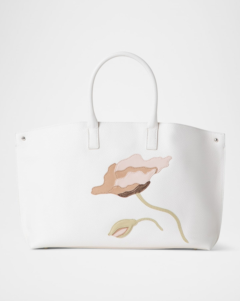 AKRIS Ai Small Flower Leather Top-Handle Bag outlook
