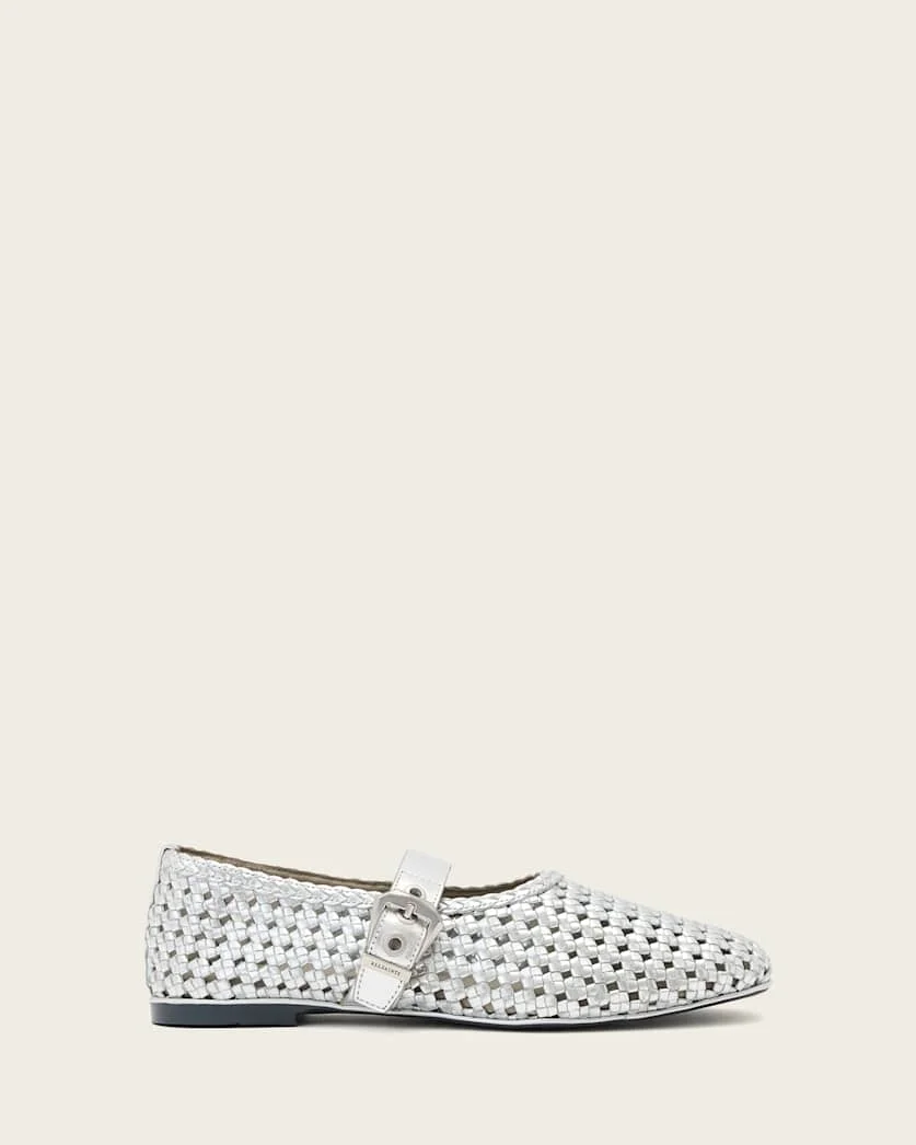 SABINE WOVEN LEATHER FLATS - 1