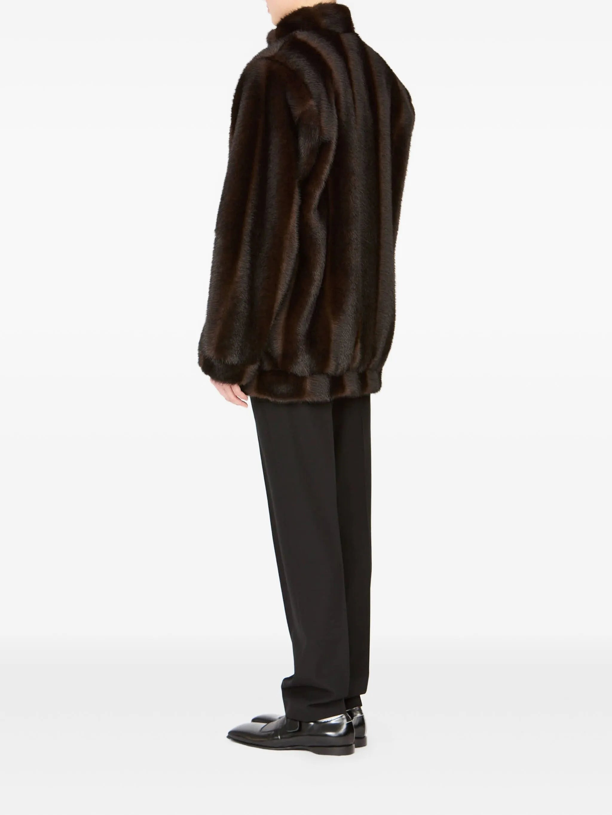 Mm6 Maison Margiela Faux-fur High-collar Jacket - 3