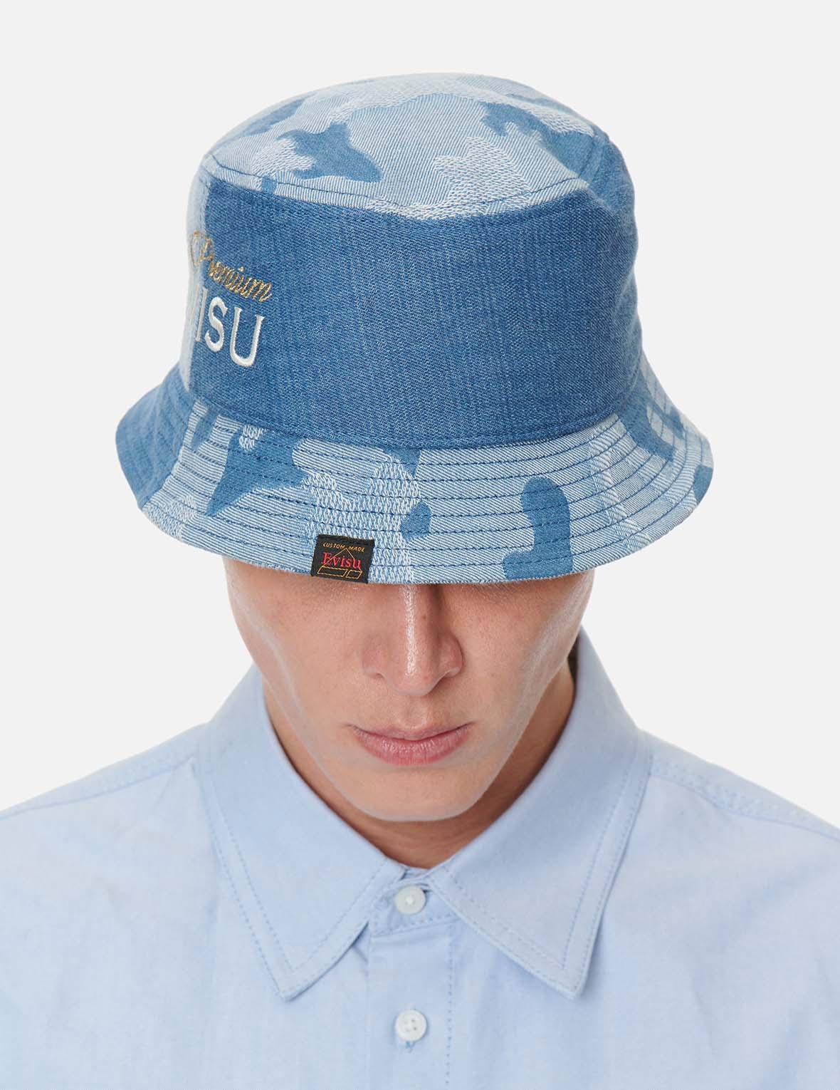 DENIM BLOCKING BUCKET HAT - 3