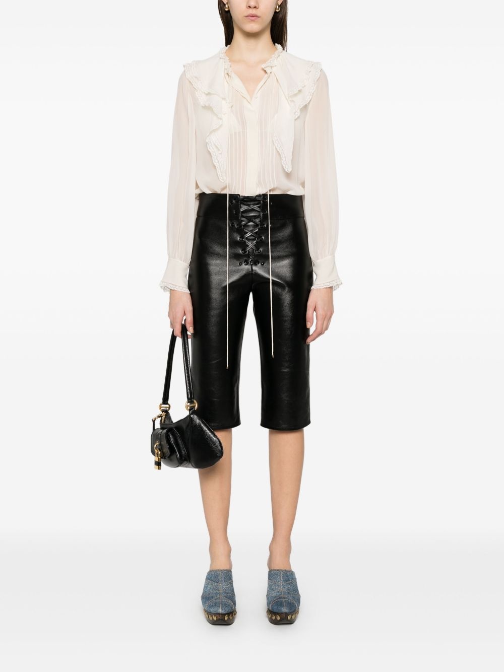 ruffled silk blouse - 2