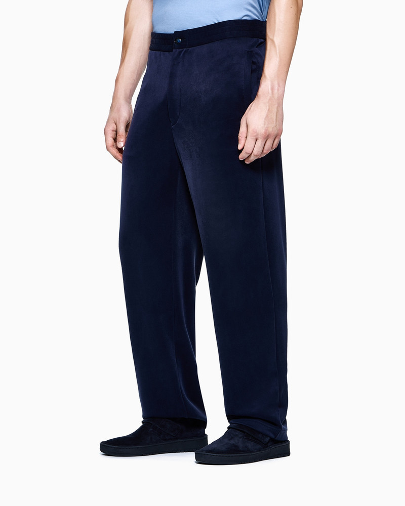 GIORGIO ARMANI CUPRO-BLEND FLAT-FRONT TROUSERS outlook