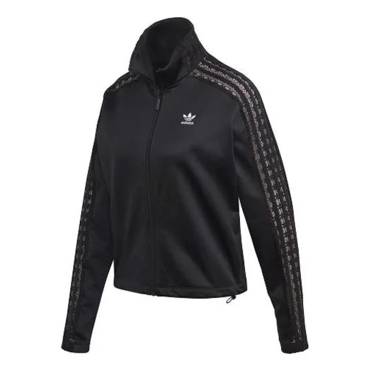 (WMNS) adidas originals Lace Tracktop Jacket Black FM1734 - 1