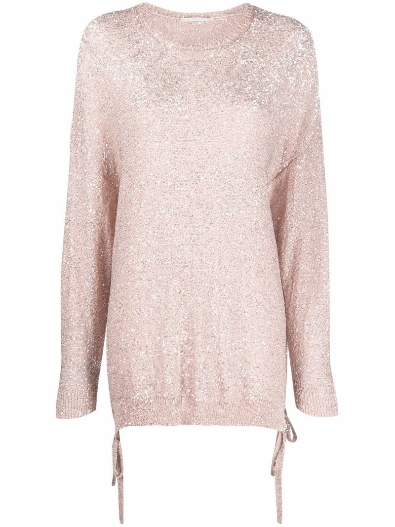 sequinned side-tie jumper 1