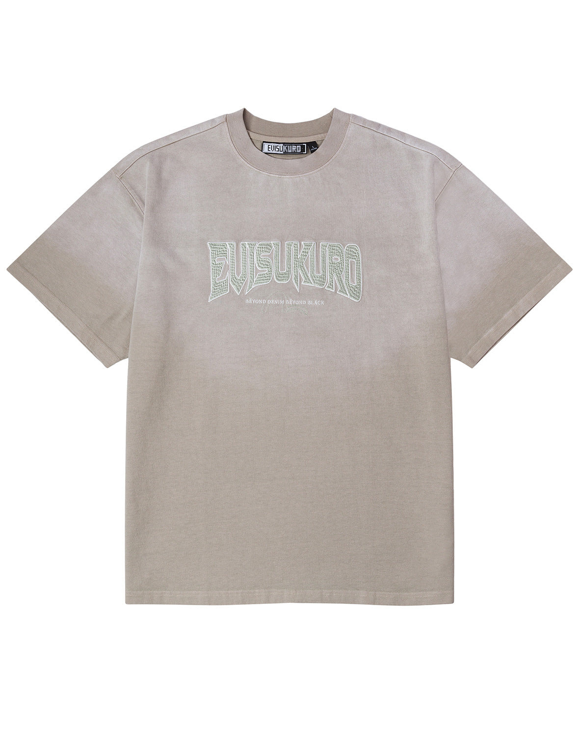 EVISUKURO Waffle Embroidery and Spray Dye Relax Fit T-shirt - 9