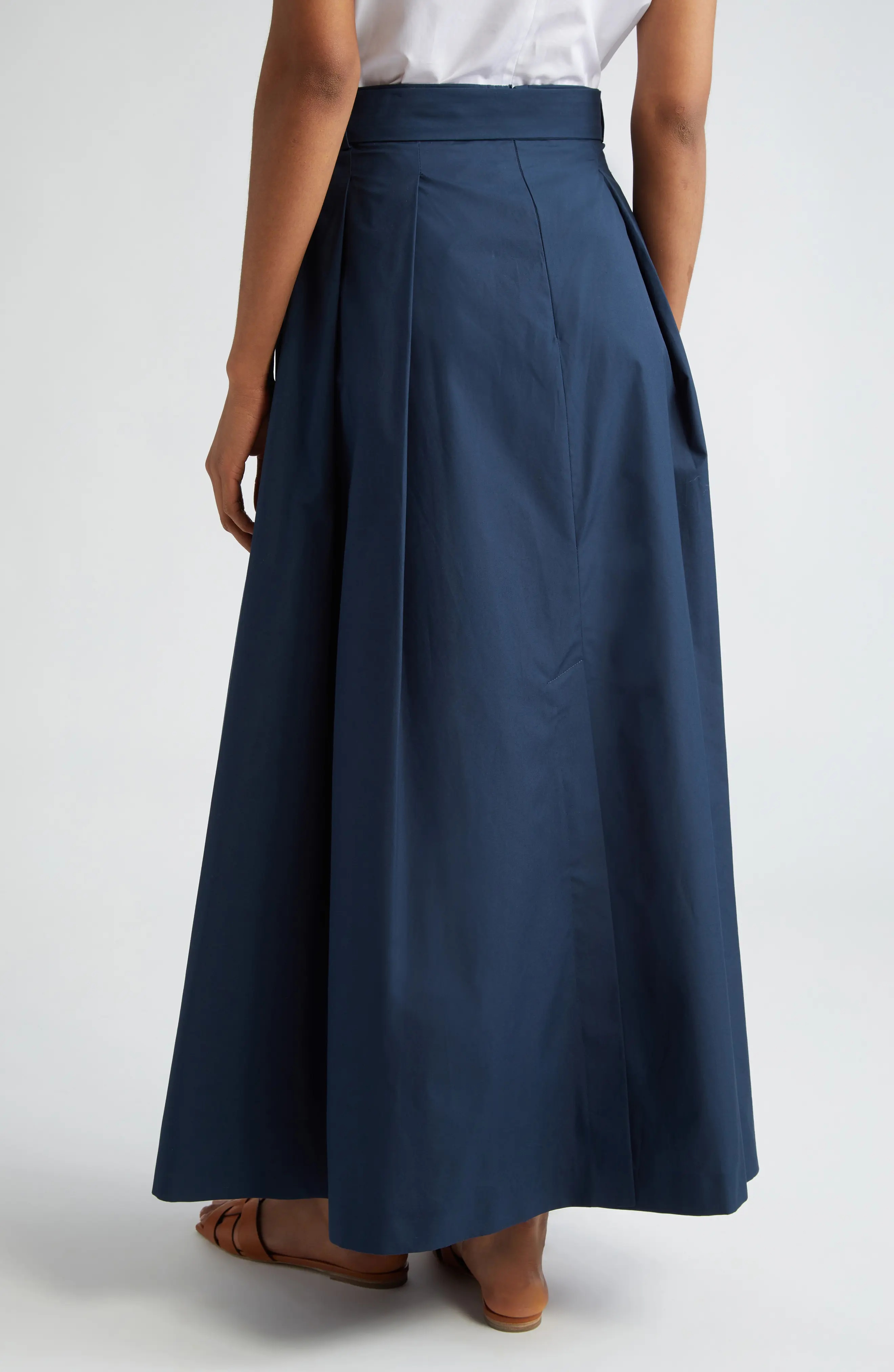 Max Mara Gilda Belted Cotton Maxi Skirt | nordstrom | REVERSIBLE