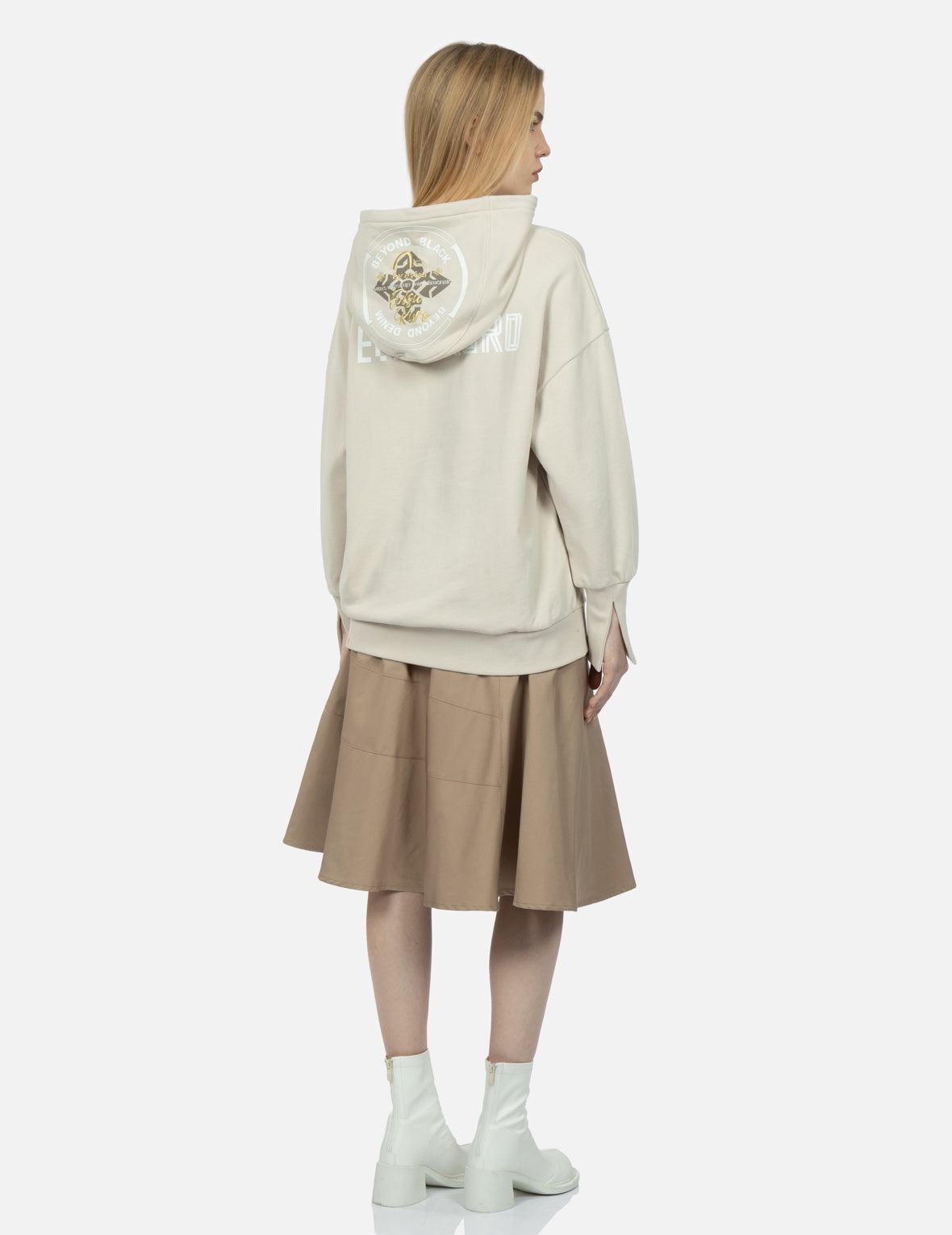 Logo Embroidery and Kamon Print Hoodie - 3