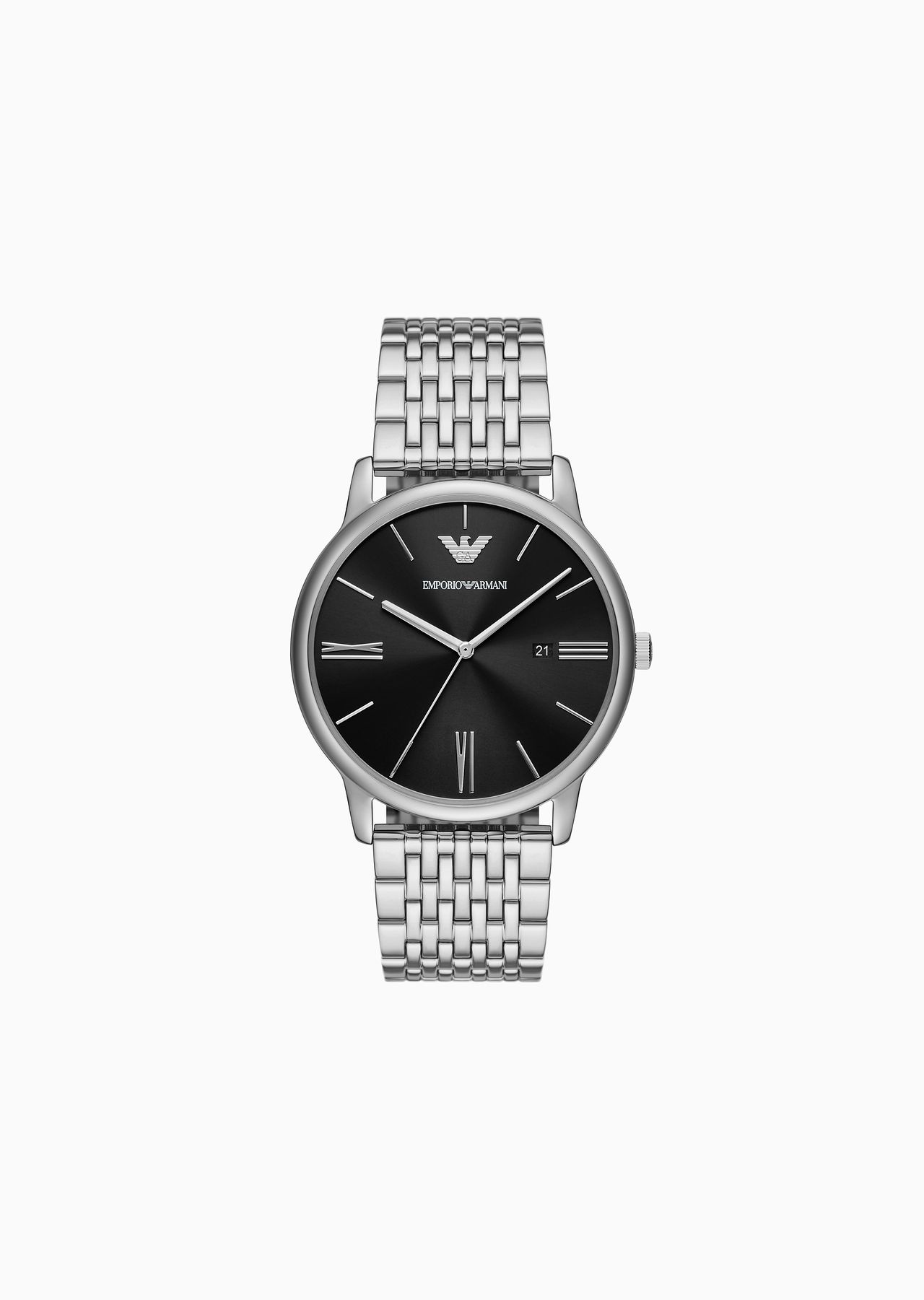 Three-Hand Date Stainless Steel Watch - 1