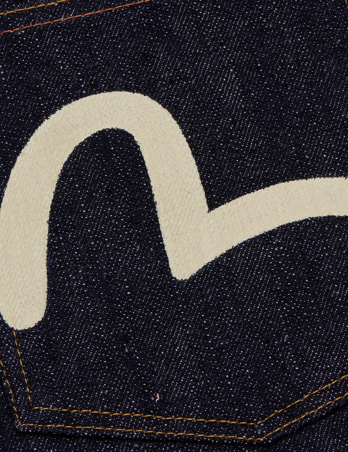 HANDPAINTED SEAGULL SLIM TAPERED FIT RAW DENIM SELVEDGE JEANS - 4