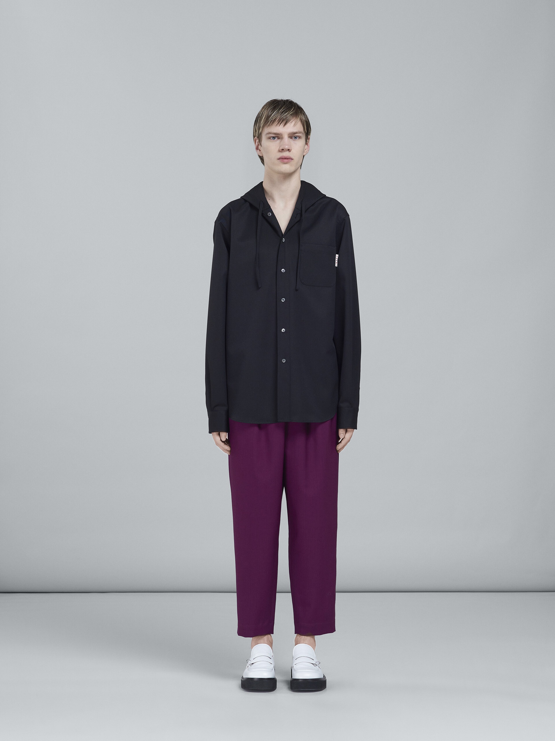 PURPLE TROPICAL WOOL PANTS - 2